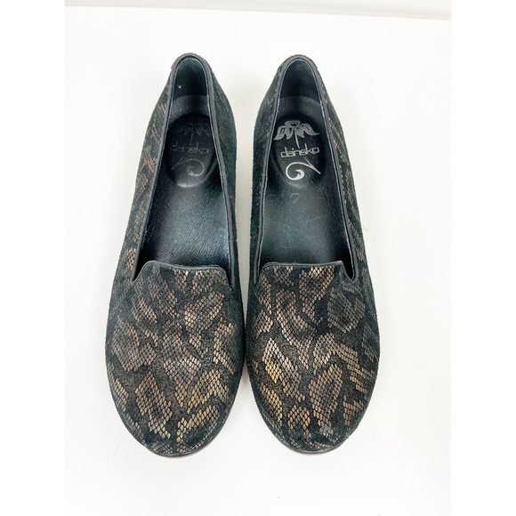 Dansko Womens Size 40 US 9.5 Olivia Bronze Snakeskin Print - Picture 3 of 7